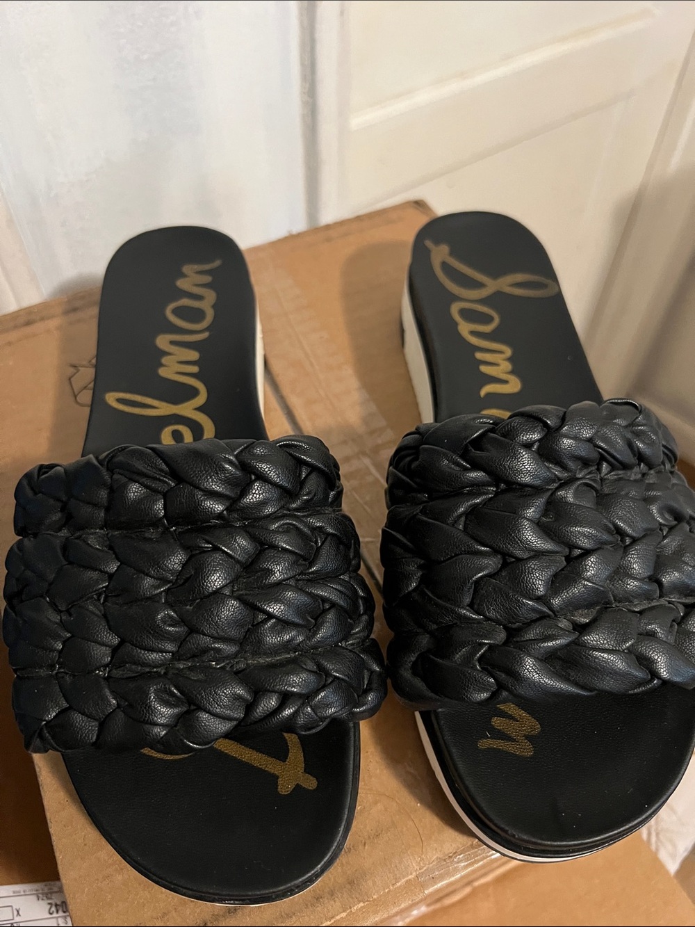 Sam Edelman Black Braided Slide Mules